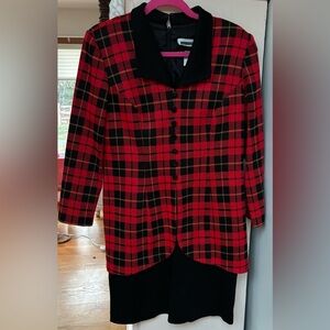 VINTAGE scottish plaid zip up dress 10P